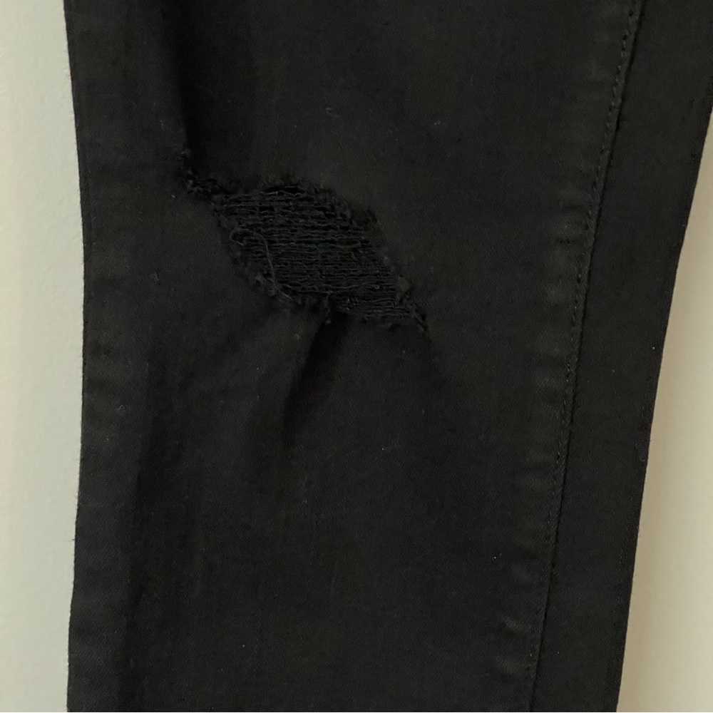 Paige Verdugo Ultra Skinny Black Eclipse Destructed Jeans Size 29 - Picture 8 of 12